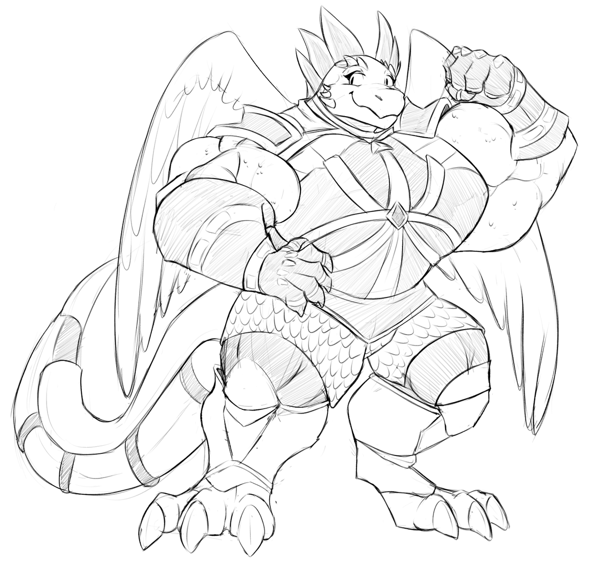 Another big lady, wearing full armor :3
Sketch for Shayrey requested through the P-site!
Thank you so much ^^