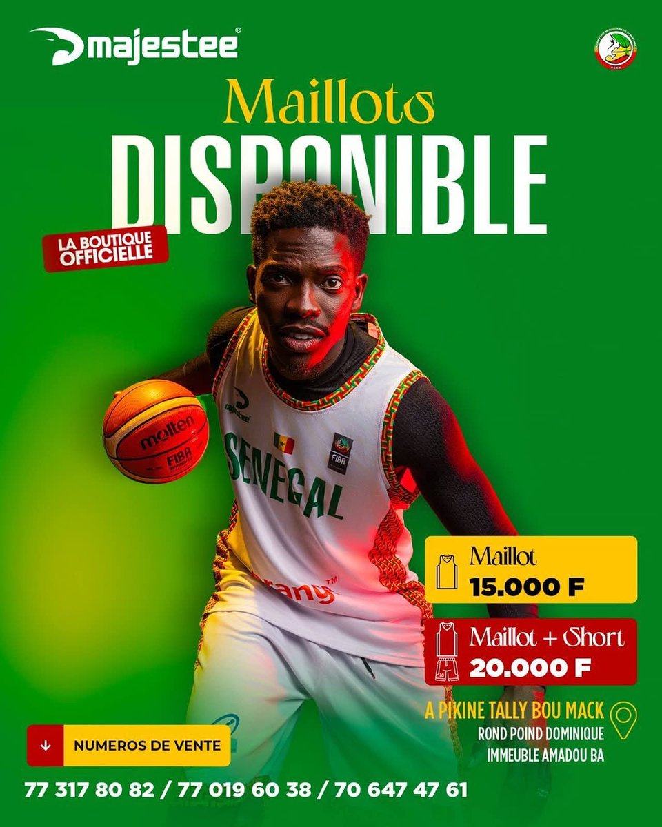FSBBOFFICIEL's tweet image. Plus qu’une marque, une identité. 🇸🇳
Majestee habille avec fierté les équipes nationales de Basket-Ball du #Sénégal
Chaque maillot porté est un symbole d’appartenance, de courage et de passion.
A chacun son maillot !
#GoGaïnde