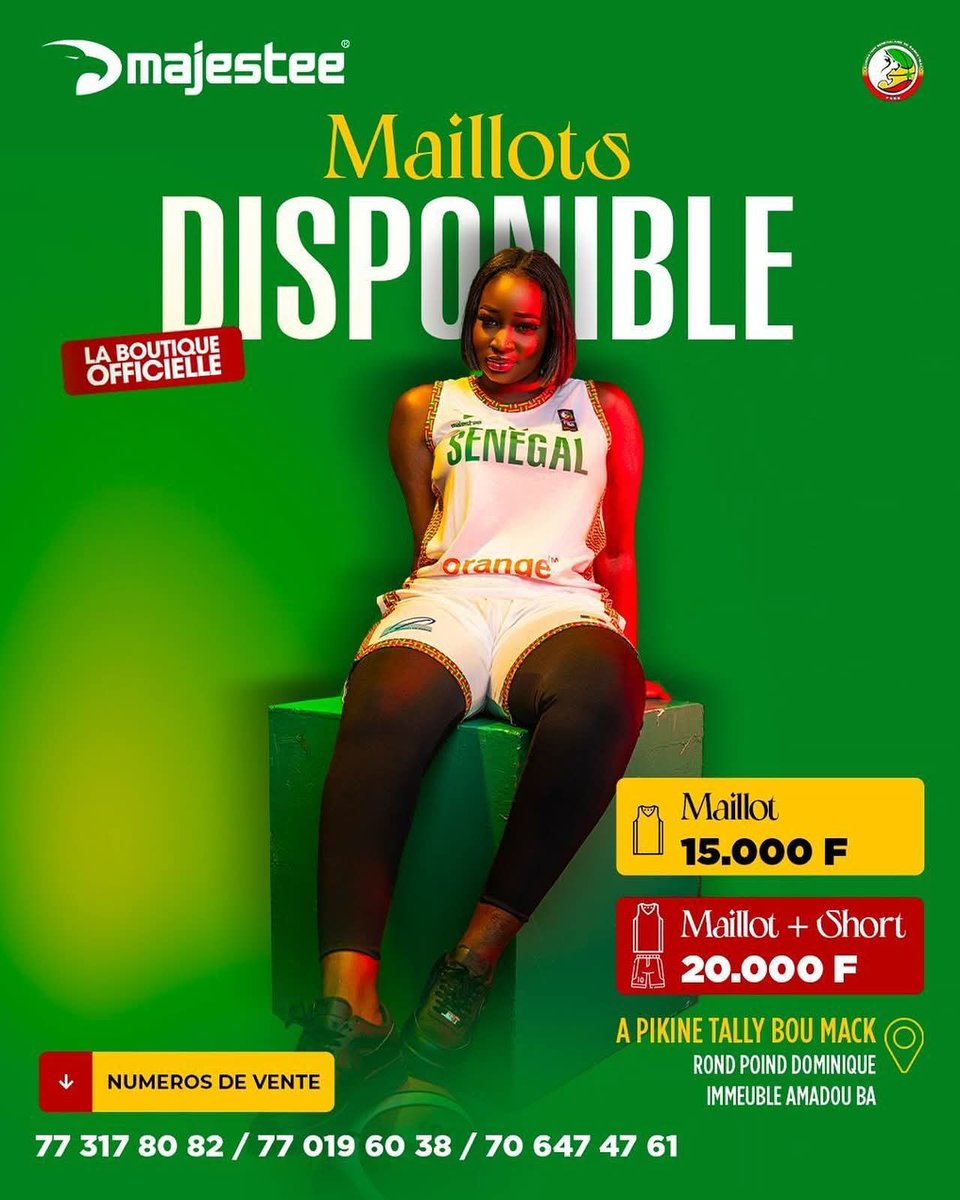 FSBBOFFICIEL's tweet image. Plus qu’une marque, une identité. 🇸🇳
Majestee habille avec fierté les équipes nationales de Basket-Ball du #Sénégal
Chaque maillot porté est un symbole d’appartenance, de courage et de passion.
A chacun son maillot !
#GoGaïnde