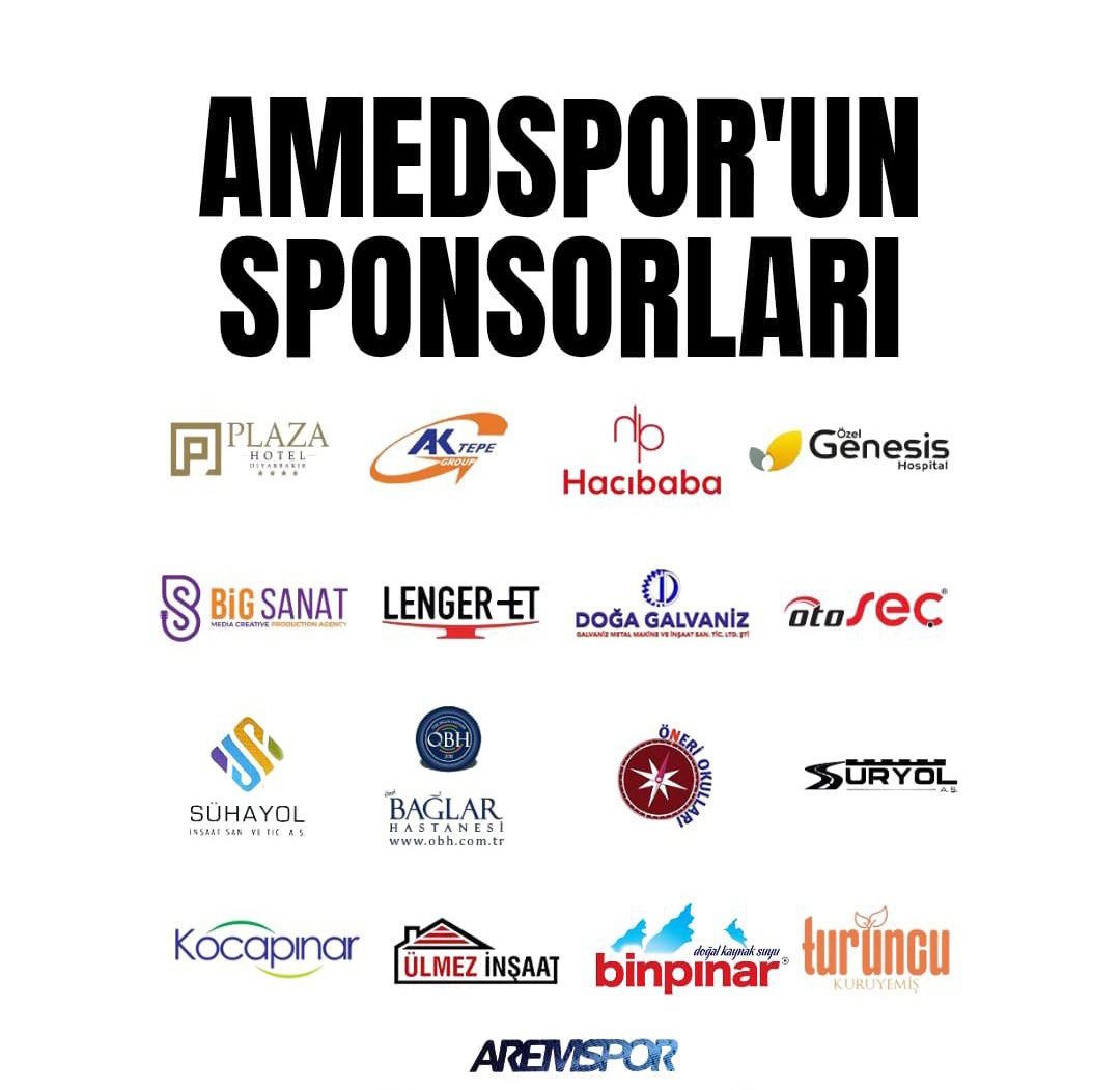 Amedspor'umuzun sponsorları, yaymaya ve kullanmaya özen gösterelim ♥️💚
