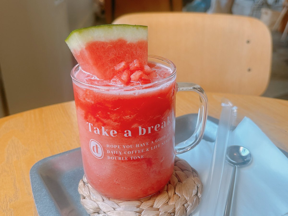 韓国でビジュアルも美味しさも満点なスイカジュース🍉 砂糖、シロップ