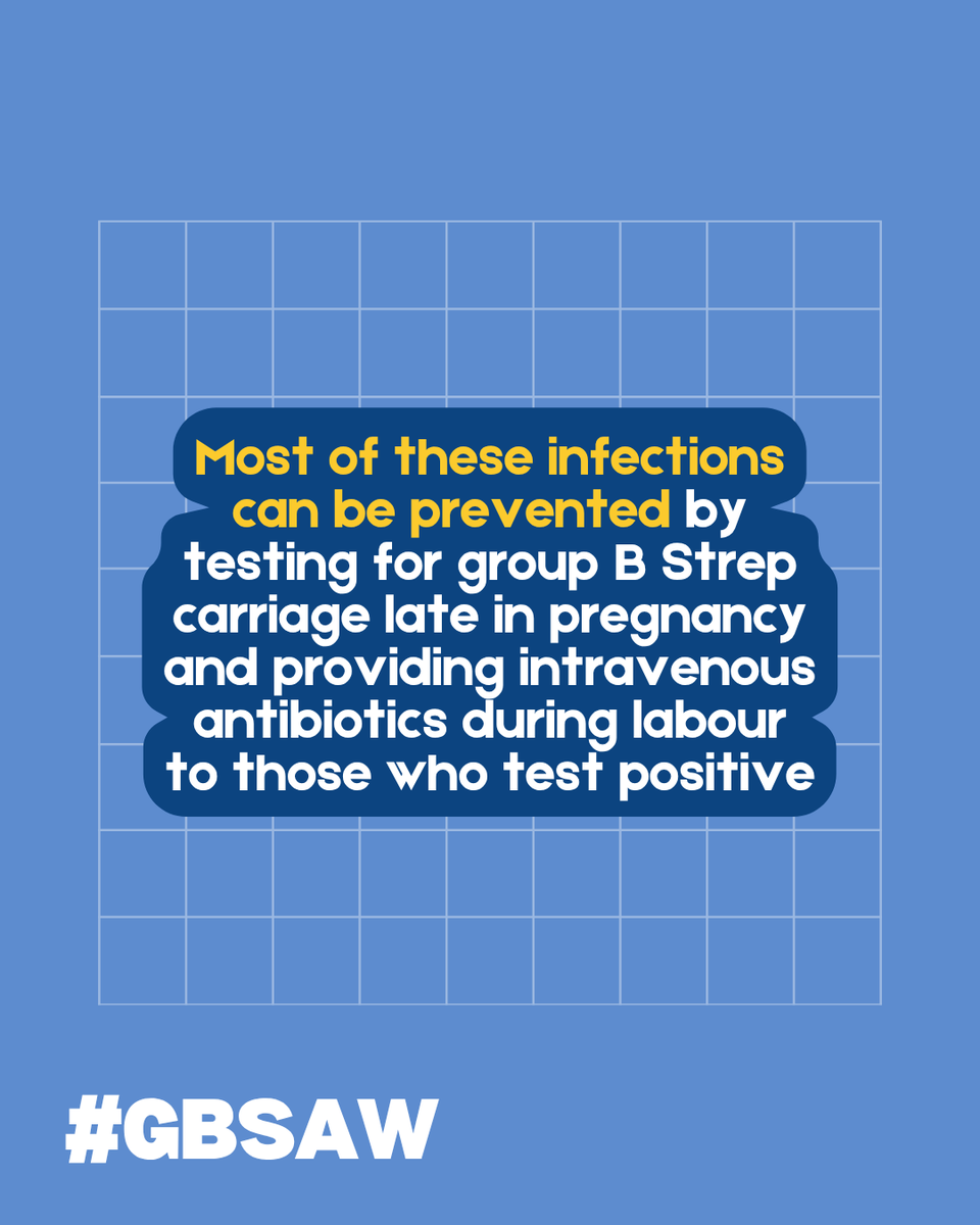 📢 It’s Group B Strep Awareness Week!! Group B Strep (GBS) is the most common cause of life-threatening infection in babies up to 90 days old. If you know someone who is pregnant, tell them about group B Strep this week! It could save a baby’s life! #GBSAW