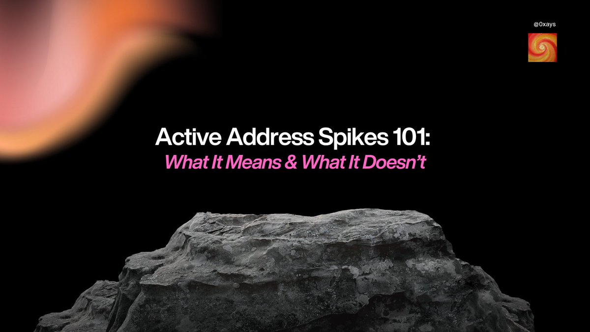 0xays's tweet photo. 🧵 How to Analyze Active Address Spikes (Properly)

An L2 or dApp suddenly shows a massive surge in daily active users.

Is it real growth? Or just a campaign?
Here’s a quick framework to break it down using on-chain data 👇

1/ A spike in active addresses doesn’t mean real traction.

It could be:
– An airdrop
– Faucet claims
– Token distribution
– Sybil farming...
→ First step: check total transactions.
Does activity back the hype?

2/ Where are the transactions going?

Look at the top destination contracts.
If 80%+ of transactions go to a single address, it’s likely:
– Farming
– Single-point onboarding
– Reward farming behavior

Use: GROUP BY contract_address ORDER BY tx_count DESC

3/ How many txs per address?

Real users → meaningful but fewer txs
Bots/farmers → many txs, often repetitive or small value
Calculate: AVG(tx_count per address) or check top address frequency

4/ Are the addresses all created at the same time?

Sybil attacks often use wallets created in bulk.

Check:
– First transaction timestamp
– Count of new addresses on spike day
If it's clustered → red flag 🚩

5/ Do users interact with multiple contracts?

Healthy growth = usage across many dApps
Farming = interaction with only 1–2 contracts
Use: DISTINCT contracts per address

Higher = more organic usage.

6/ Final checklist: Is it real growth or farming?

✅ Varied dApp usage
✅ Sustainable tx levels after campaign
✅ Unique active addresses over time
❌ Single contract farming
❌ High tx counts from same wallets
❌ All first-time addresses

You can use any on-chain analytics tool that gives you access to transaction, address, and contract-level data.
(It’s not about which tool you use it’s about asking the right questions.)

Spikes are fine.
But insights come from context.
Not all growth is created equal.