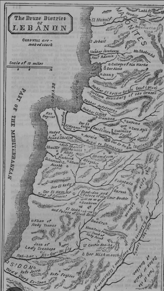 lebanese33961's tweet image. The Druze District of Lebanon
On this map,Nahr El Kalb is marked as the northern border of the Druze presence.Every Druze ancestor originated from this region:Chouf,Aley,Baabda,and Matn.The soul of Mount Lebanon lives in every Druze,and every Druze soul comes from Mount Lebanon🇱🇧