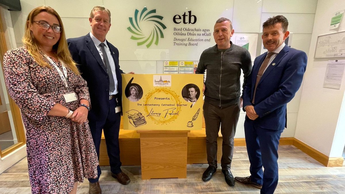Donegal ETB (@donegaletb) on Twitter photo 1/2 Pictured are staff members Liz Potter, Andy McGovern and Dr Martin Gormley with <a href="/LkennyCathQtr/">Letterkenny Cath Qtr</a>'s Donnan Harvey (second from right) when he called in last week to discuss their 2025 non-fiction competition, part of its annual Literary Festival, which is open for submissions. 1/2 Pictured are staff members Liz Potter, Andy McGovern and Dr Martin Gormley with <a href="/LkennyCathQtr/">Letterkenny Cath Qtr</a>'s Donnan Harvey (second from right) when he called in last week to discuss their 2025 non-fiction competition, part of its annual Literary Festival, which is open for submissions.