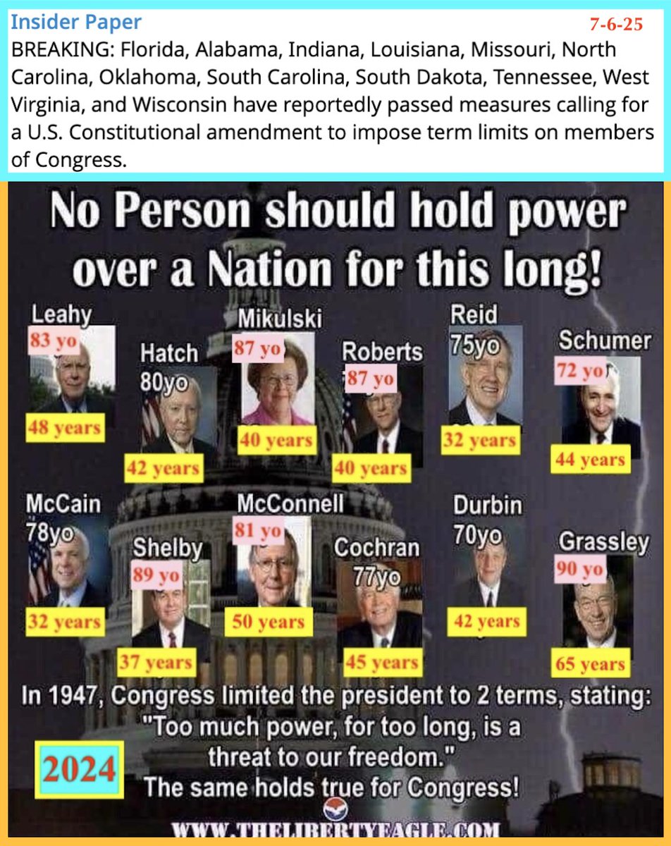 No person should hold power over a nation for this long. Term Limits 🇺🇸🇺🇸🇺🇸 #HIAW