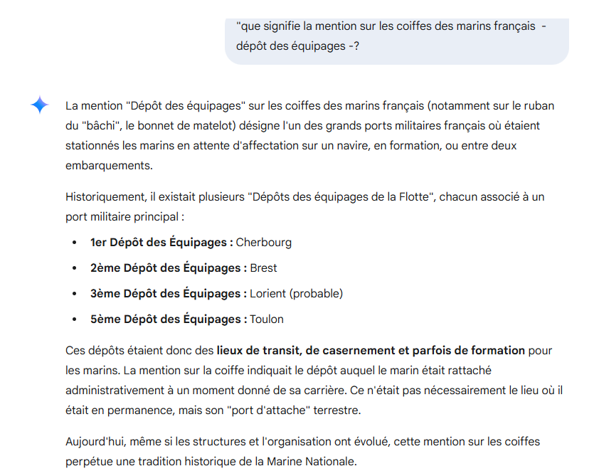 peterboyton's tweet photo. @Le_Chtimiste Sur la coiffe, mention "dépôt des équipages" Réponse de Gemini Google https://t.co/Vub2vOoDBk
