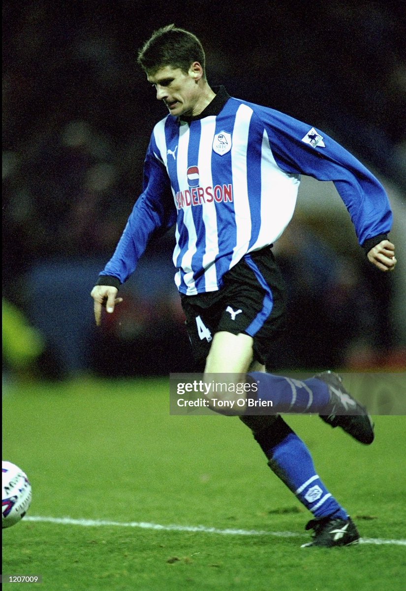 Wim Jonk of Sheffield Wednesday in action during the FA Carling Premier League match against Middlesbrough played at Hillsborough in Sheffield, England. Sheffield won the game 1-0. (1999)