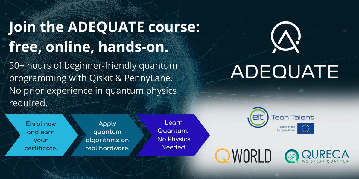 Ready to learn quantum the hands-on way?

Join the ADEQUATE course lms.qureca.com/product/adequa…, a free 50-hour online programme developed by <a href="/qureca/">QURECA</a>  and <a href="/QWorld19/">QWorld</a> and funded by the EIT Deep Tech Talent Initiative.