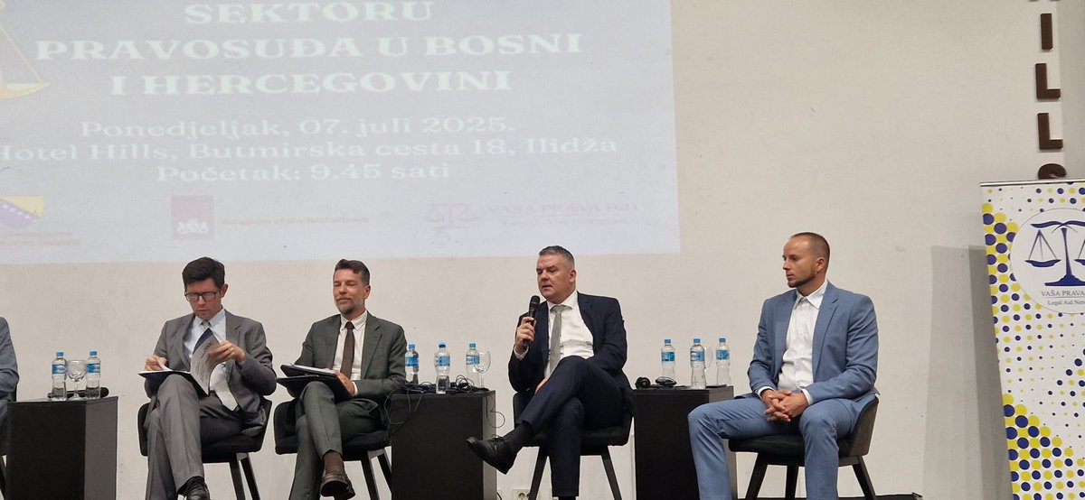 Davor Bunoza (@bunozadavor) on Twitter photo Danas sam imao čast otvoriti konferenciju o reformi pravosuđa, koju je organizirala <a href="/VasaPravaBih/">Vasa Prava BiH</a> uz podršku Kraljevine Nizozemske i Ministarstva pravde #BiH. Na ekspertnom panelu istaknuo sam da su Zakon o Sudu BiH i Zakon o #VSTV-u temeljni stupovi sveobuhvatne pravosudne Danas sam imao čast otvoriti konferenciju o reformi pravosuđa, koju je organizirala <a href="/VasaPravaBih/">Vasa Prava BiH</a> uz podršku Kraljevine Nizozemske i Ministarstva pravde #BiH. Na ekspertnom panelu istaknuo sam da su Zakon o Sudu BiH i Zakon o #VSTV-u temeljni stupovi sveobuhvatne pravosudne