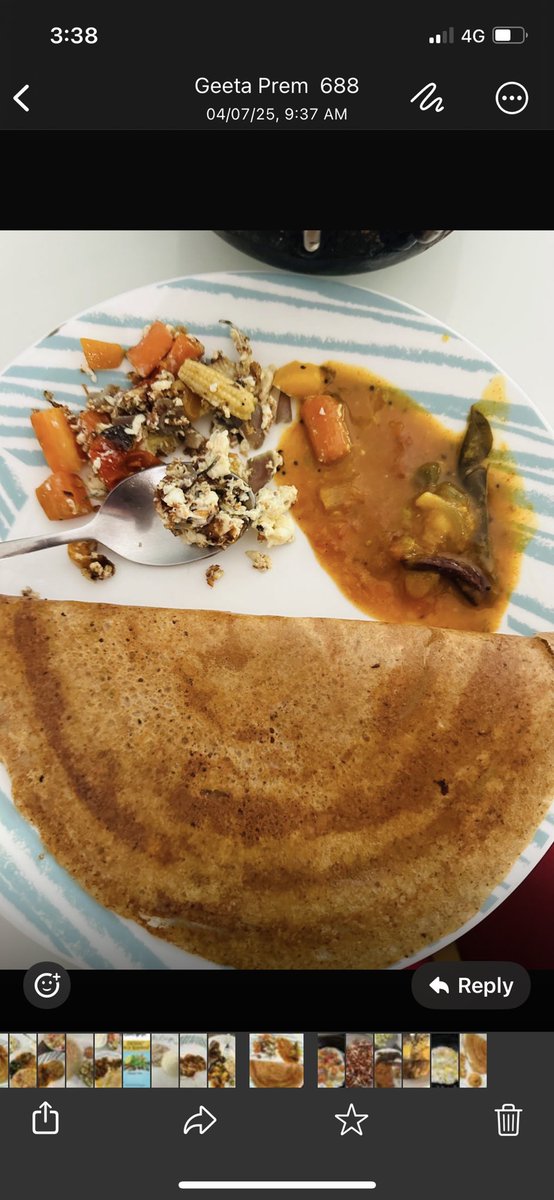 PramilaMundra's tweet image. It’s very heartening to see habit changing for reducing HbA1c, blood sugar levels &amp;amp; losing weight .

Day 2 of client - 
Kala chana Dosa instead of Rice Dosa.
Added 2 eggs with veggies.  
#client plates