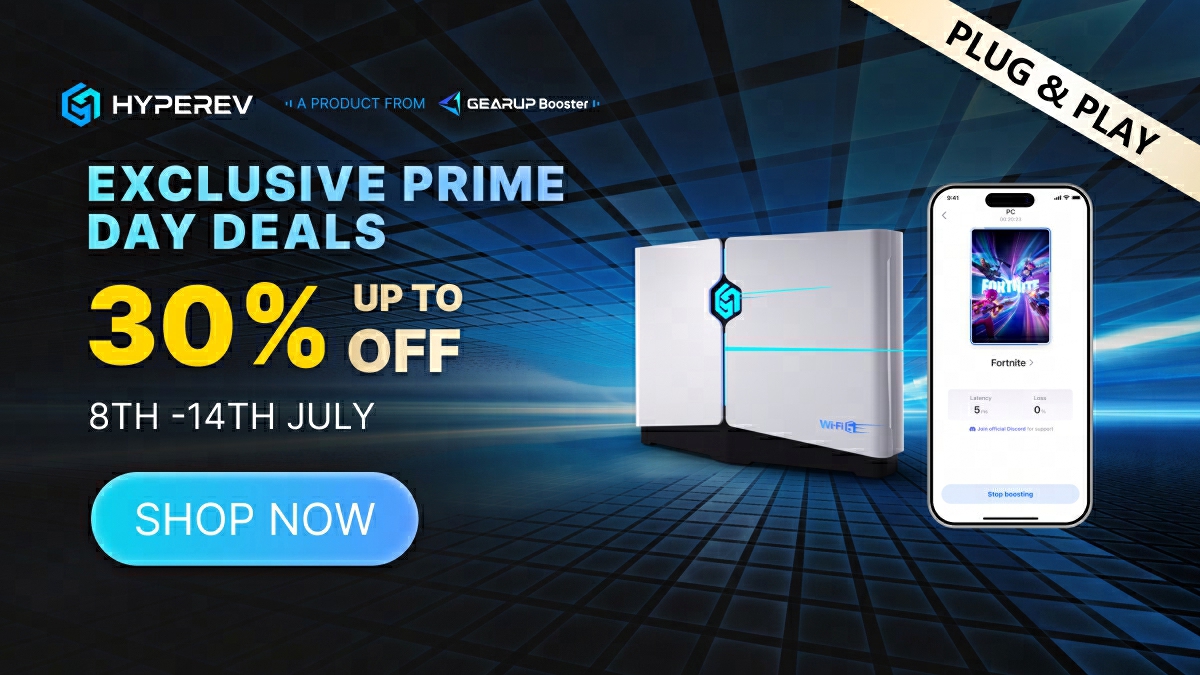 🚀 30% OFF！

GearUP Booster's cutting-edge acceleration gaming router, HYPEREV, is having a Mid-Year Sale during Amazon Prime Day! Enjoy discounts starting at 30%! Don't miss out! Check now!

Amazon：amazon.com/dp/B0F4D1V4HJ?…

#PrimeDay #GearUPBooster #Gamerouter