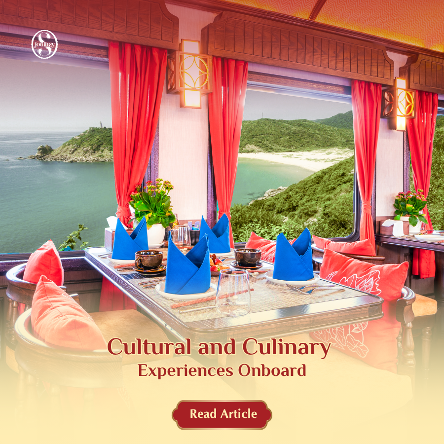 SJourneyExpress's tweet photo. Cultural and Culinary Experiences Onboard
Savor the soul of Vietnam aboard SJourney from regional cuisine to live traditional music at sunset. Every dish, melody &amp; gesture tells a story. Read more: https://t.co/hYnjGeewIx
#SJourney #CulturalTravel #LuxuryTrain #VietnameseCuisine https://t.co/SOSQgkDj0s