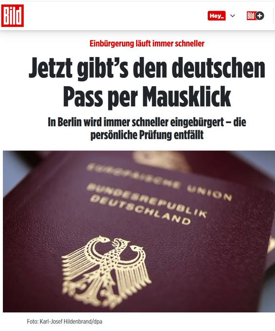 #Einbürgerung per Mausklick ohne persönliche Prüfung- die deutsche Staatsbürgerschaft wird zur Ramschware!