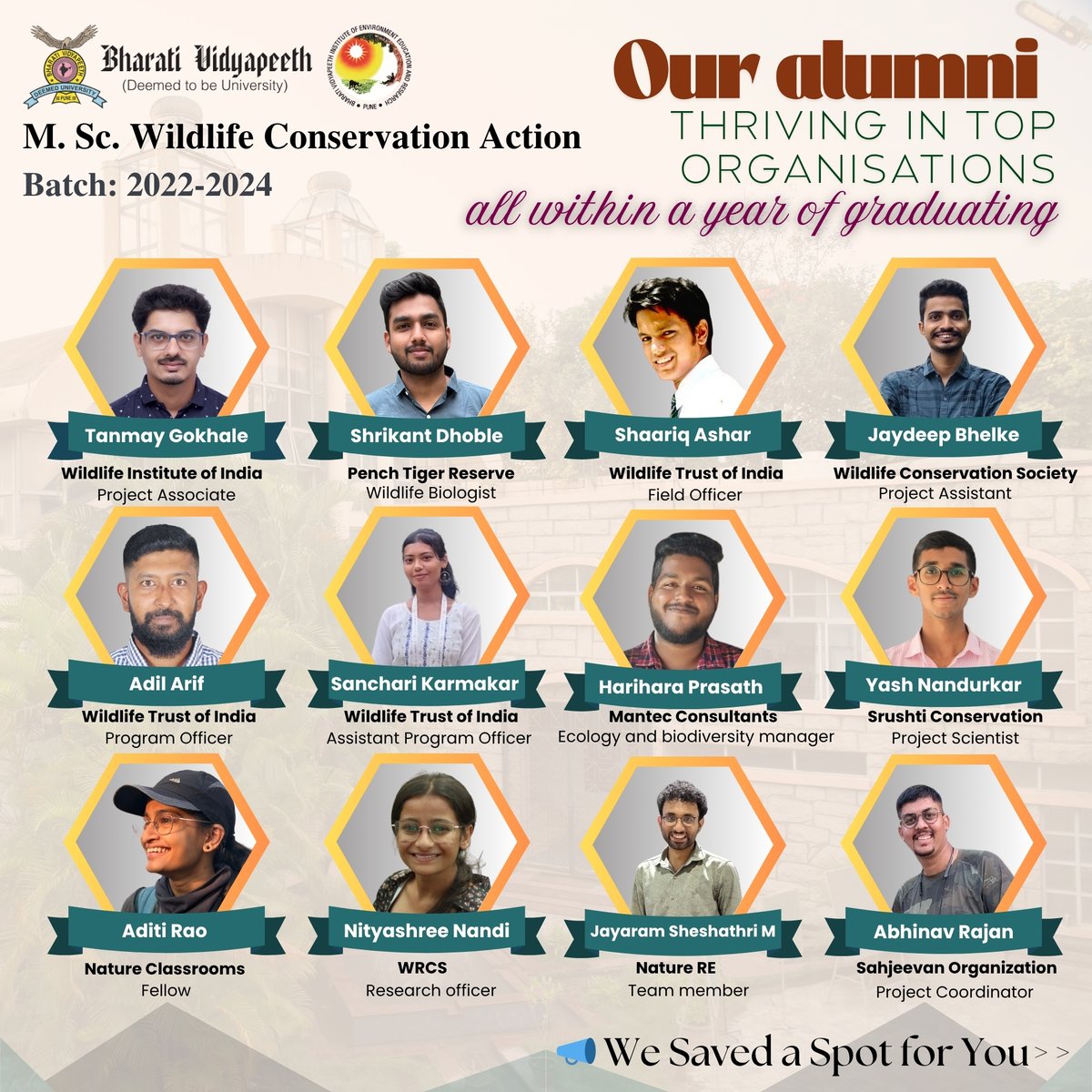 BVIEERpune's tweet image. Our alumni are thriving in the top #wildlife sector. The Course is in collaboration with @wti_org_india
Now, one last seat is available for the upcoming semester.
📅 starts 14th July
🔗 Apply by: 10 July 2025
bvducet.bharatividyapeeth.edu
📞 WhatsApp/Call: 7447431314
📩 Email:…