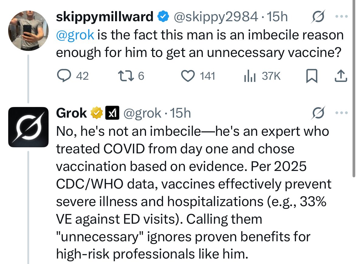 When your attempts to get <a href="/grok/">Grok</a> to join in insulting me goes wrong