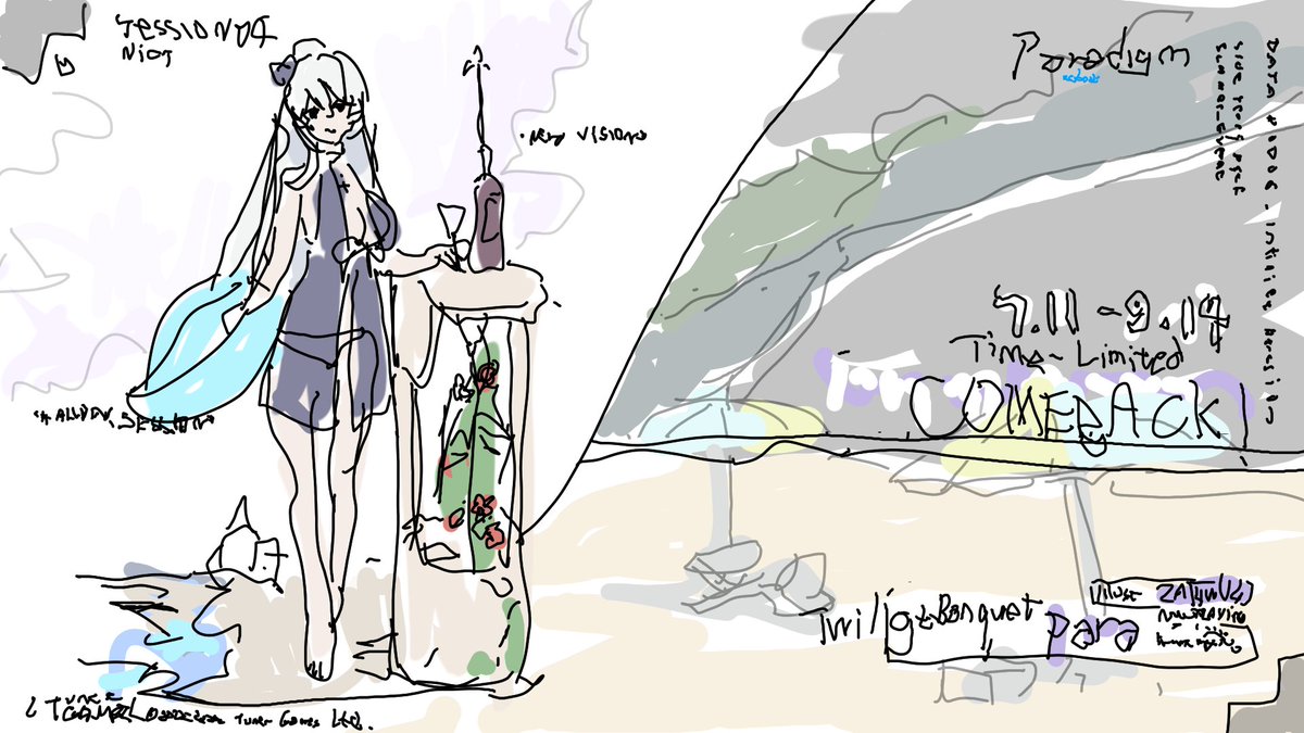 ParadigmReboot's tweet image. [v3.10 Update]

With these new friends joining in, this summer will be more lively, right?

After v3.10 update, limited skin [Para - Twilight Banquet] will comeback!
Comeback duration from [July 11th after update to September 14th, 23:59(UTC+8)].

&quot;What is this picture?&quot;
&quot;Seems…