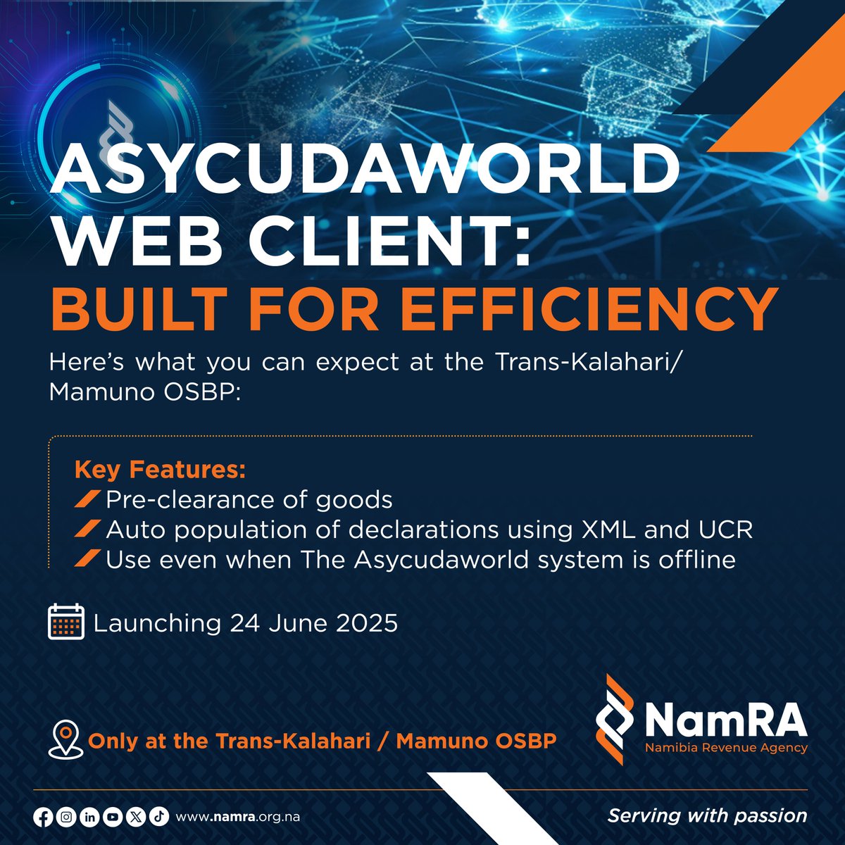 📢 New at the Trans-Kalahari/Mamuno OSBP: The ASYCUDAWorld Web Client is here!