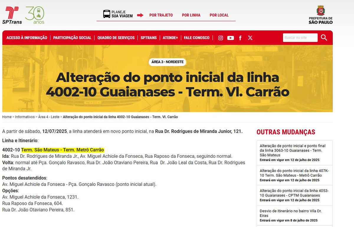 Renan41102's tweet photo. @sptrans 

Peço que corrijam a informação dessa newsletter no site. 
Onde o nome da linha 4002-10, aparece errado.
Correto é: Guaianases x Term. Vl. Carrão https://t.co/EHCHCKgwqX