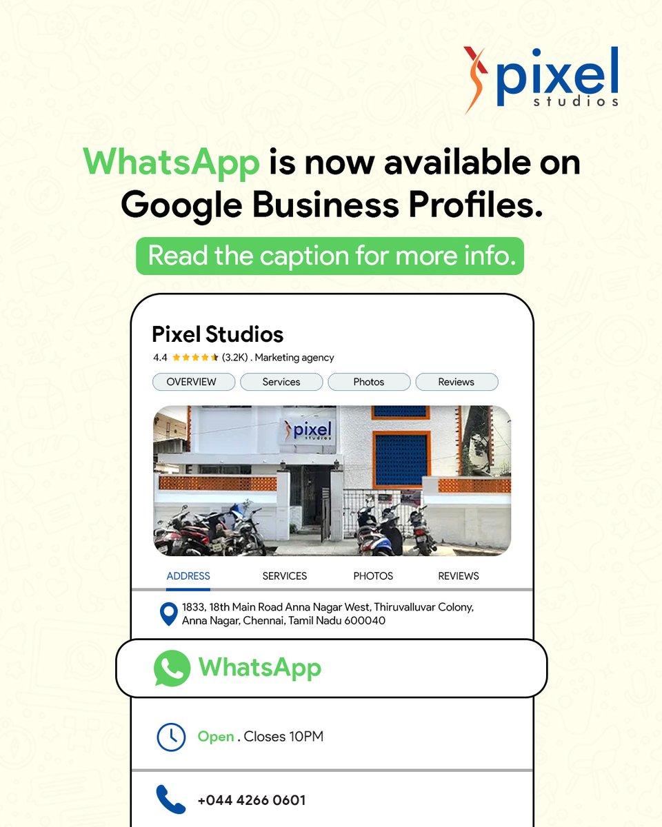 thepixelstudios's tweet image. Upgrade Alert: Google Business Profiles now feature a WhatsApp button.
📲 Instant chats
⚡ Faster engagement
📈 Higher conversions
📍 Better local visibility
We help brands turn updates like this into real results.
#WhatsAppBusiness #LocalSEO #DigitalGrowth