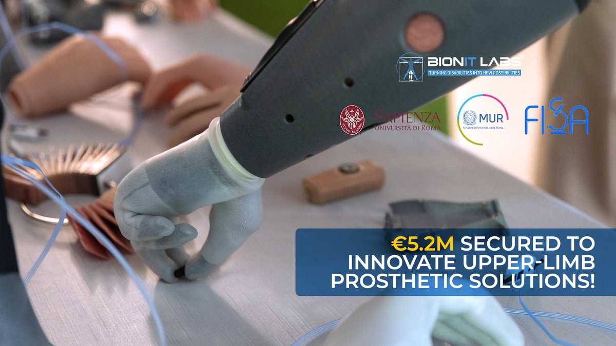 BionIT Labs (@adams_hand_) on Twitter photo 🚀 We’ve just secured funding for a €5.2M project (nearly €3M of which is a grant), presented in collaboration with <a href="/SapienzaRoma/">Sapienza Università di Roma</a> and funded by #FISA Fondo Italiano per le Scienze Applicate. Stay tuned for updates!
#AdamsHand #BionITLabs #BionicHand #Amputee #LimbDifference 🚀 We’ve just secured funding for a €5.2M project (nearly €3M of which is a grant), presented in collaboration with <a href="/SapienzaRoma/">Sapienza Università di Roma</a> and funded by #FISA Fondo Italiano per le Scienze Applicate. Stay tuned for updates!
#AdamsHand #BionITLabs #BionicHand #Amputee #LimbDifference