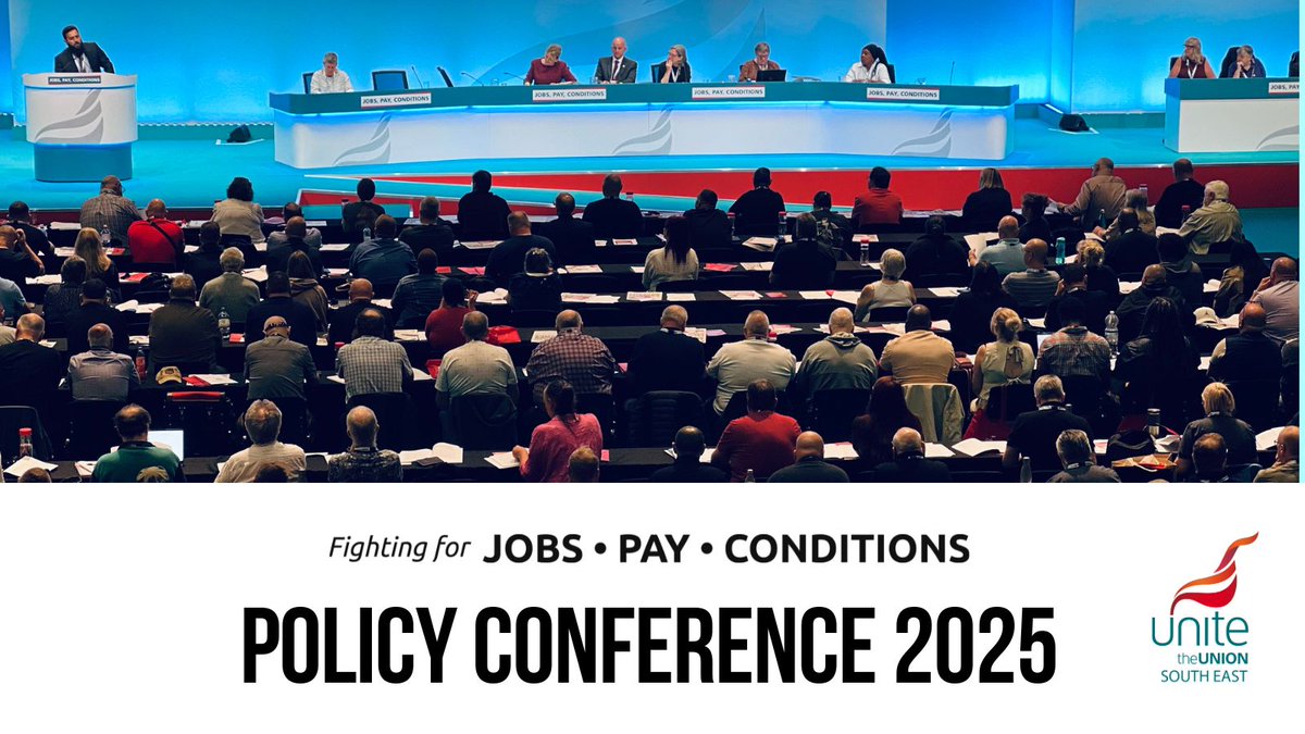 unite_southeast's tweet image. 🚨 @unitetheunion Policy Conference is underway in Brighton and South East activists are part of the key conversations shaping the future of our union ✊
We’re proud to speak up for our members.
#PolicyConference2025 #JobsPayConditions