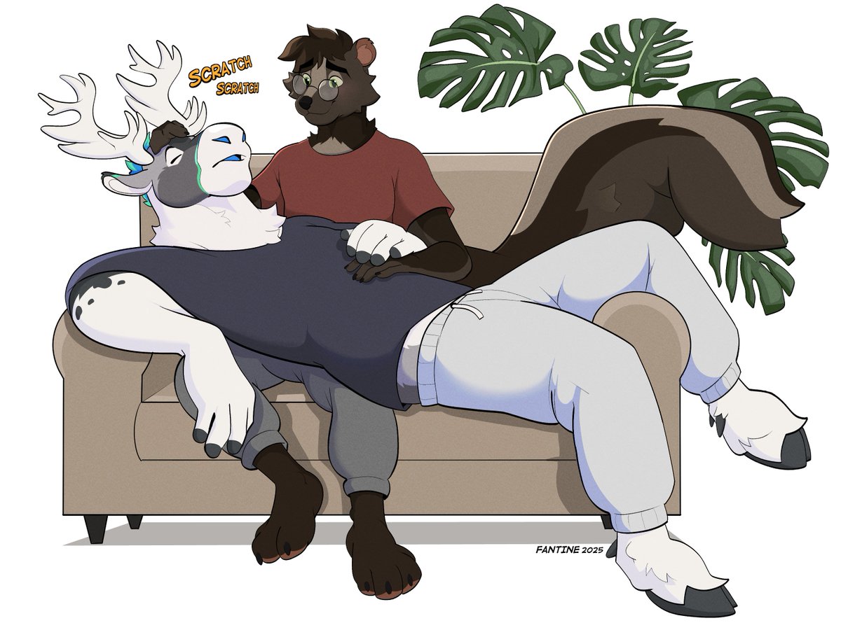 Nothing is better than some good head pet 
Commission for <a href="/FooTheBou/">Foo The Bou 🔜 AC</a> with <a href="/SkunkWix/">Wix @ AC</a>