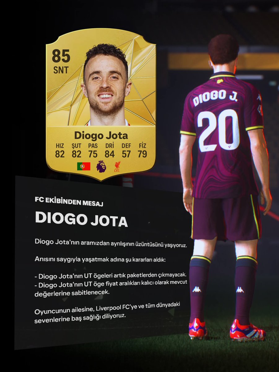 🎮 EA Sports FC 25, vefat eden Diogo Jota için bir mesajı var.