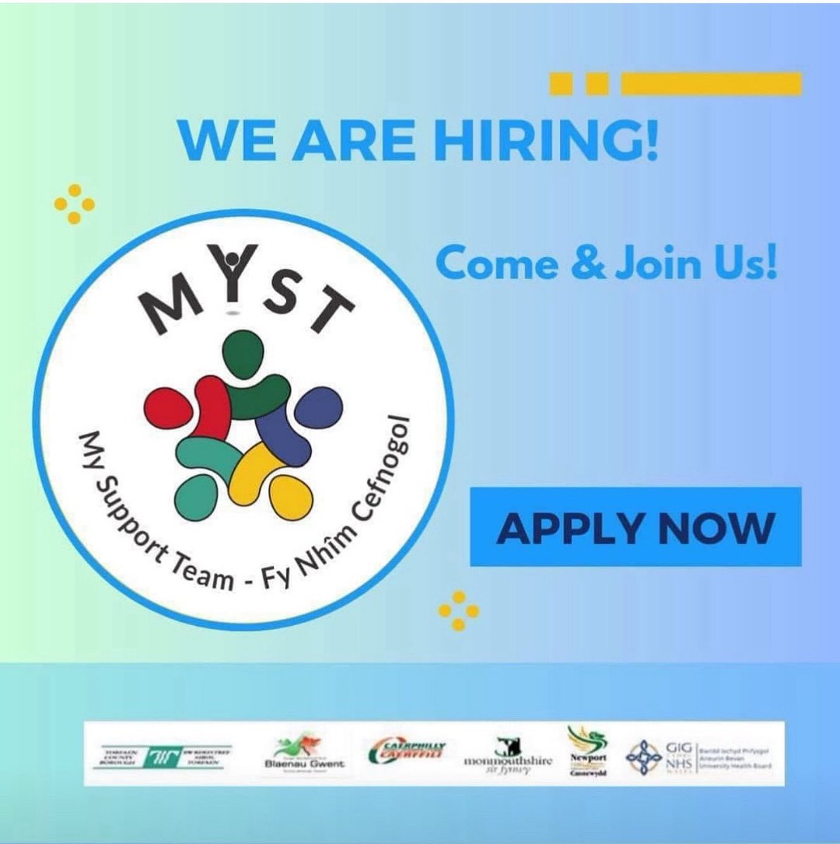Vacancy Announcement 📣 
YOUNG PERSON PRACTITIONER in our Monmouthshire MyST team. 

An exciting opportunity has arisen to join MyST. This role will enable you to work intensively with Young People using a range of Therapeutic skills.

Click below to apply
Closing date 13/07/25