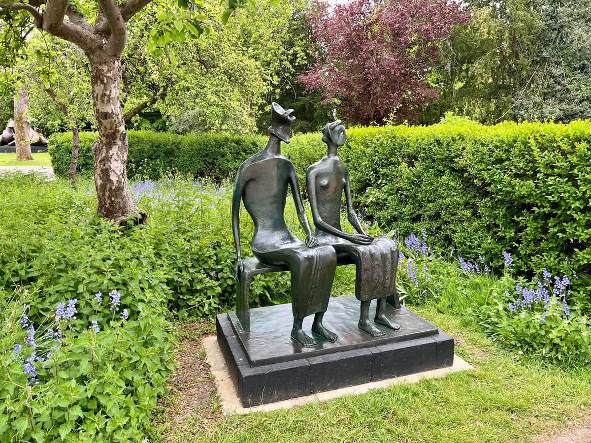 Thank you for your #SundayQuiz guesses. The answer is this rather lovely #HenryMoore #Sculpture called "King and Queen" which can be found in the gardens of his estate in Perry Green, Hertfordshire ...
