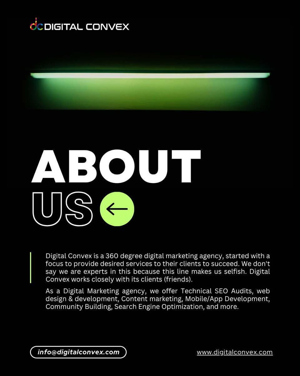 digital_convex's tweet image. 🚀 Want to grow your brand online? 

From SEO &amp;amp; Google Ads to web design &amp;amp; content strategy — we do it all at Digital Convex. Smarter marketing. Better results. 👉 digitalconvex.com

#digitalmarketingtips #SEO #GoogleAds #WebDesign #SMM #PPC