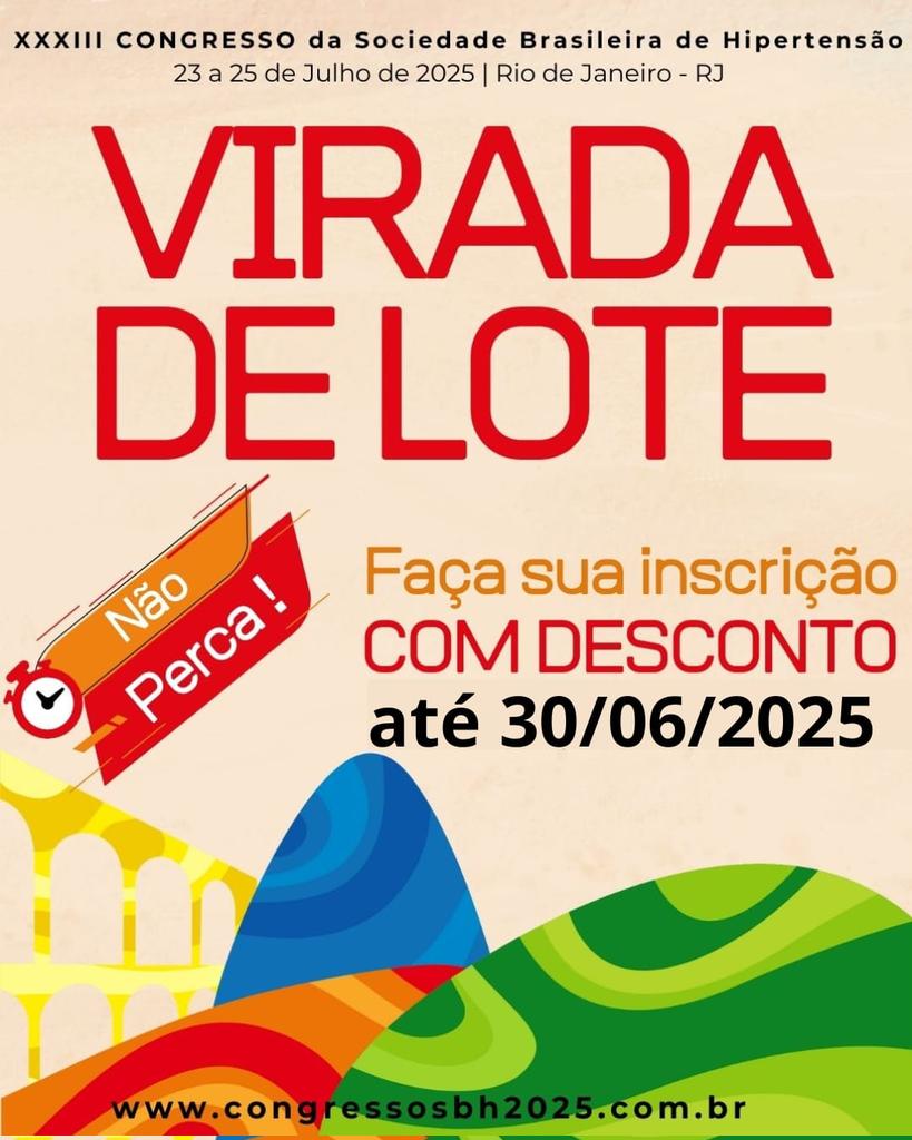 Congresso da Sociedade Brasieira de Hipertensão. Uma grande oportunidade de se atualizar sobre o tema com experts das mais diversas areas! congressosbh2025.com.br