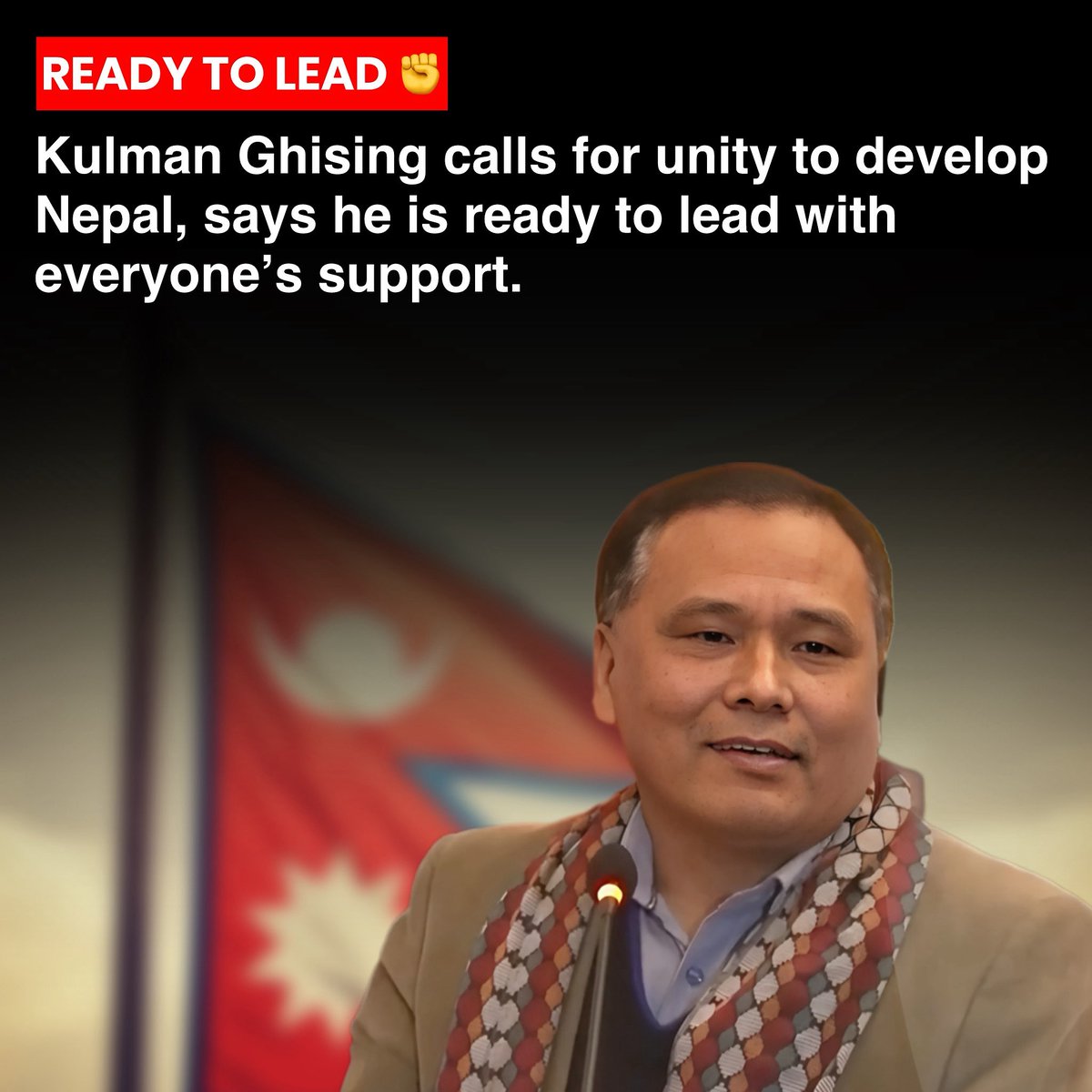 NoNext_Question's tweet photo. Former Nepal Electricity Authority chief Kulman Ghising has appealed to Nepalese to unite for the country’s development, stating he is ready to take the lead if people support him.
What do you think about this?
#kulman #kulmanghising #nepal #change #nonextquestion https://t.co/1lnhhCv6Hu