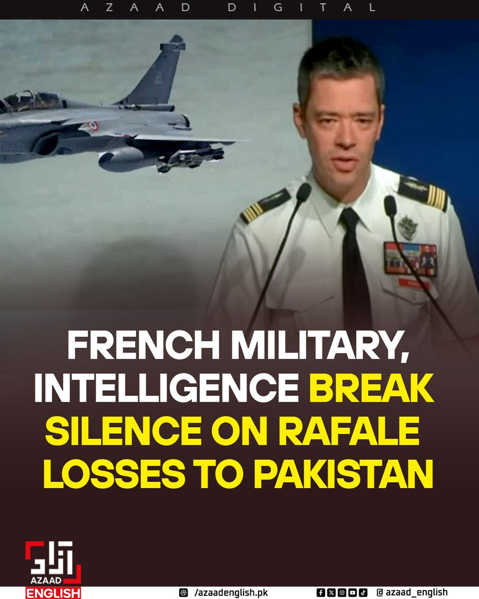 French military and intelligence agencies have reportedly accused China of launching a campaign to damage the reputation of French-made Rafale fighter jets following the May 2025 military tensions between Pakistan and India.

Read more: azaadenglish.pk/french-militar…

Visit
