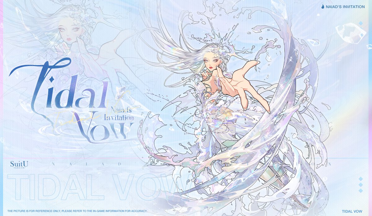 🌊【5-Star Gacha】Naiad's Invitation | Tidal Vow

Hey Stylists!  
  
Sunlight pierces the clear sea, casting shimmering light spots. The sky and ocean mirror each other in the sparkling waves, creating an eternal invitation~💘💦

⏰Event Duration: 07/11 - 07/30 00:00 (UTC-8)