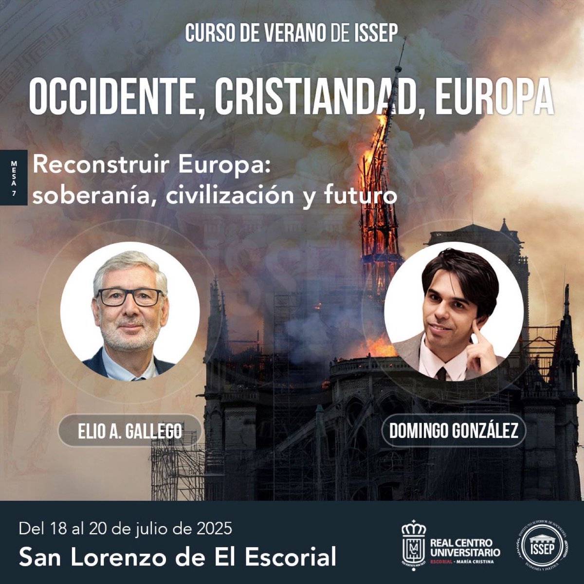 miguel ángel quintana paz (@quintanapaz) on Twitter photo “Reconstruir Europa: soberanía, civilización y futuro”: tal será la charla entre Elio Gallego y Domingo González dentro del curso de verano que del 18 al 20 de julio <a href="/IssepMadrid/">ISSEP Madrid</a> celebra en El Escorial. ¿Os venís?
Programa, más información y matrícula en: issep.es/actividad/curs… “Reconstruir Europa: soberanía, civilización y futuro”: tal será la charla entre Elio Gallego y Domingo González dentro del curso de verano que del 18 al 20 de julio <a href="/IssepMadrid/">ISSEP Madrid</a> celebra en El Escorial. ¿Os venís?
Programa, más información y matrícula en: issep.es/actividad/curs…