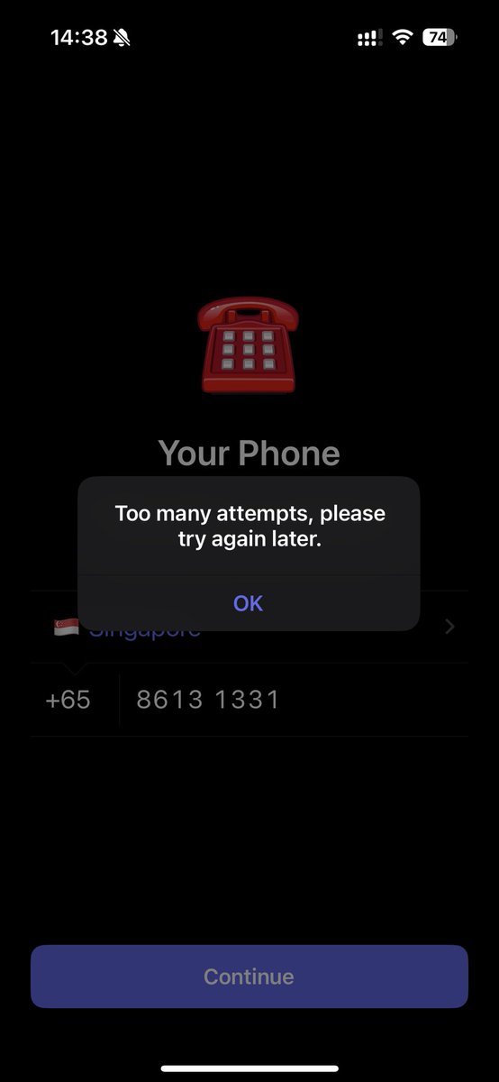 Hxreefen's tweet photo. @smstelegram a hacker hacked my telegram account and locked me out of my account. I have no access to it now. I tried to login now and it says too many attempts. Previously I tried to remove device but was unable to. Please help. https://t.co/NZR0Nk5pif