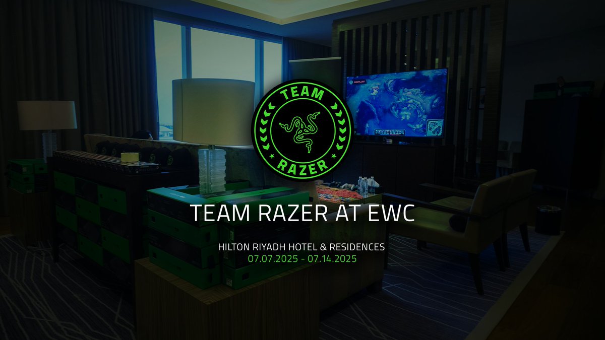 Heading to #EWC?

Hit us up and swing by the #RazerLounge at the Hilton Riyadh Hotel &amp; Residences to get hands-on experience with cutting-edge gear, exclusive demos, and maybe even a few surprises. 👀

Don't miss out—come level up your EWC experience with Razer!