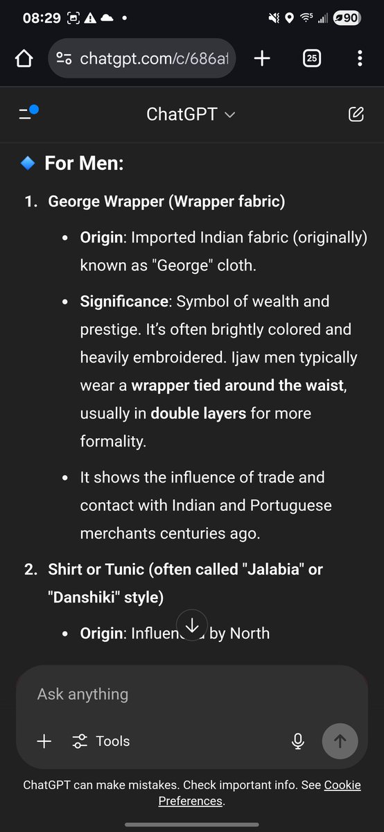 noble_diaries's tweet photo. @IzonDance_Music @Ijele_Ozone It is "George."
So, which fabric industry or fabric making process indigenous to the Ijaws produces George?

George came from India into West Africa. Ijaws are too lazy and too slow to produce/make anything themselves. No wonder you guys are slaves to the North on your oil. https://t.co/wa92YBm68m
