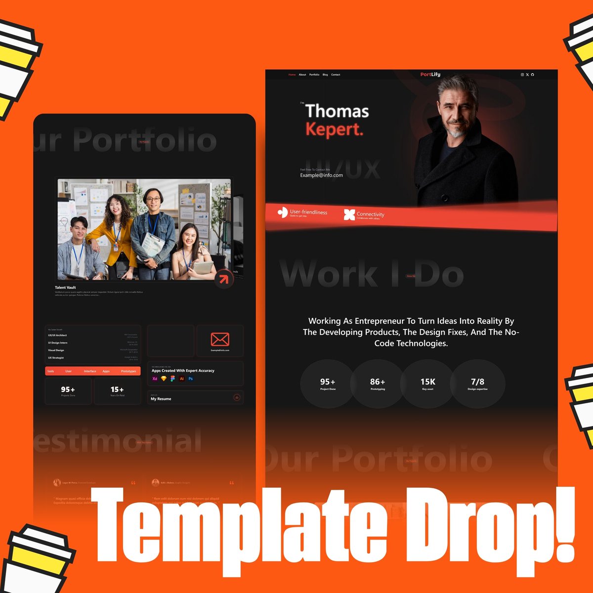 k2infocom's tweet image. Just Launched: Your Next Favorite Template! — buymeacoffee.com/k2infocom/just… 
🚀 New Template Drop !
#ReactTemplate #PortfolioWebsite #FrontendDev #PersonalSite #BeginnerProject #ReactJS #TailwindCSS #WebDev #BuyMeACoffee #DeveloperTools