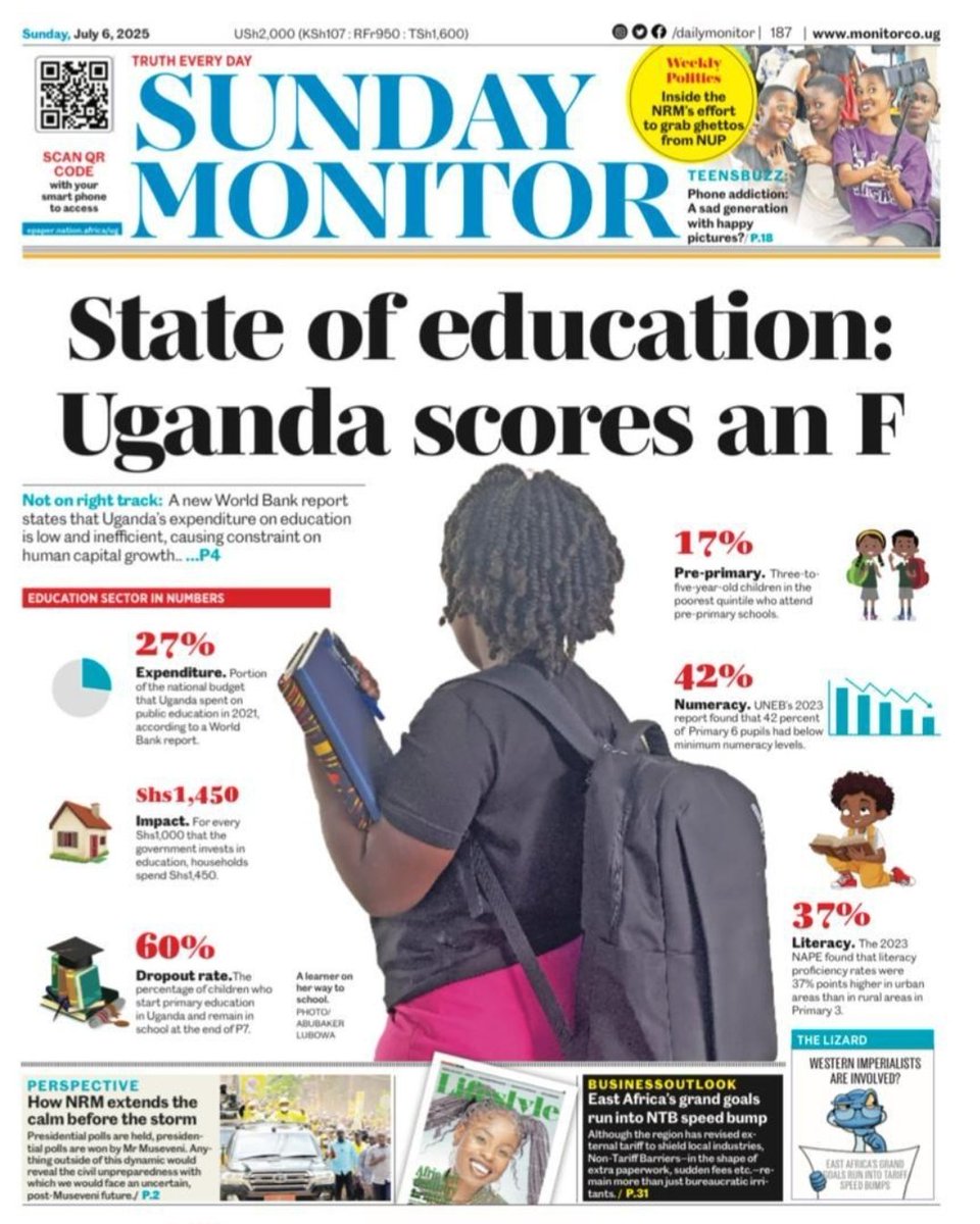Almost 50% of the pupils that start Primary 1 don't finish P.7 according to World Bank report. 

Very disturbing Stat for Uganda's education system even with UPE. 

The higher you go the education ladder 🪜 the likelihood of dropping out.