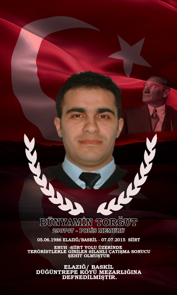Şehadetinin Sene-i Devriyesinde Şehidimiz Bünyamin TORĞUT ve Aziz Vatanımız uğruna şehadete eren tüm Şehitlerimizi rahmet, minnet ve şükranla anıyoruz. RUHUN ŞAD OLSUN ŞEHİDİM...