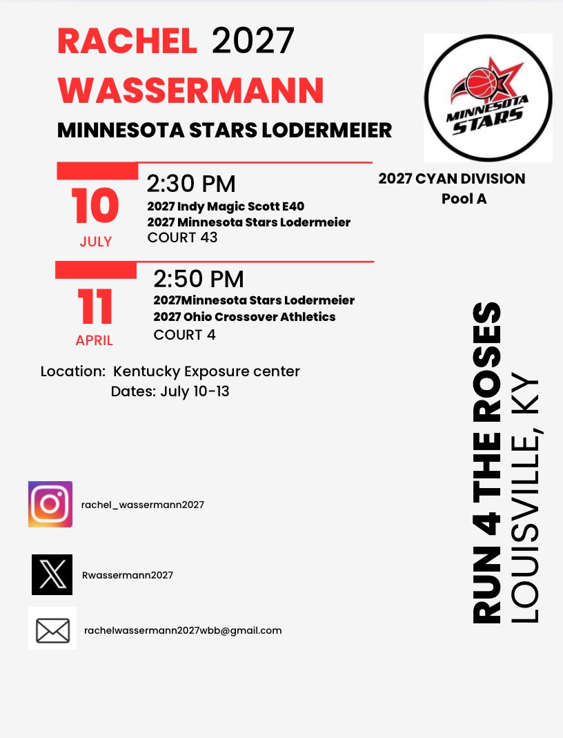 Here is my Schedule for Run 4 the Roses come check me out!