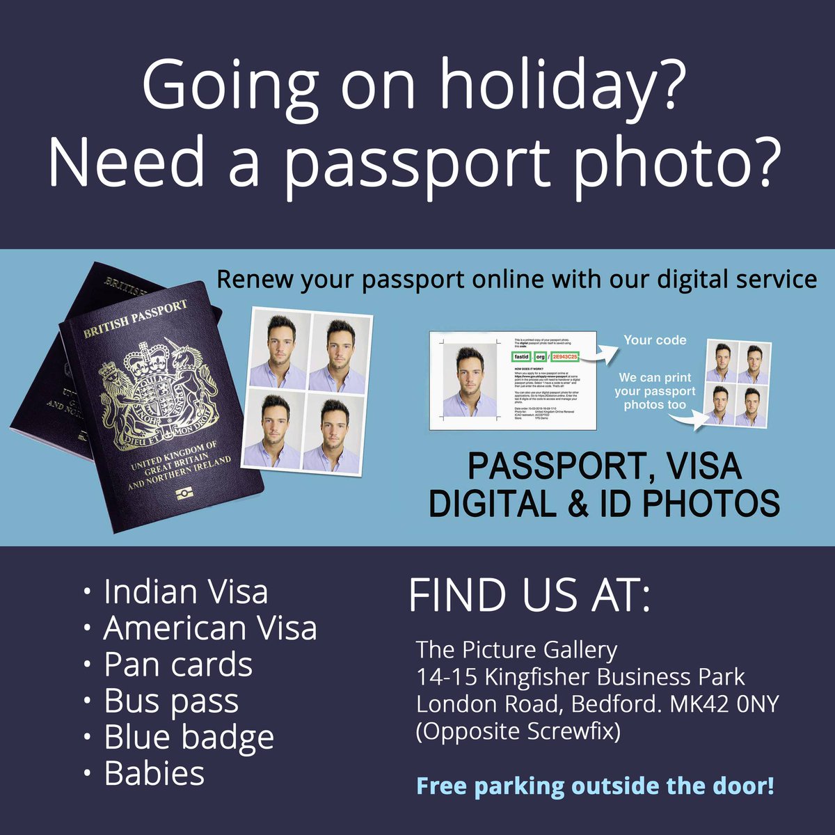 Need a Passport Photo in Bedford?
We offer high-quality passport photos in Bedford that meet all official UK and international standards. Whether it's for a UK passport, visa, driving licence, or ID card, we've got you covered: picturegallerybedford.co.uk/pages/passport… #Bedford #PassportPhoto