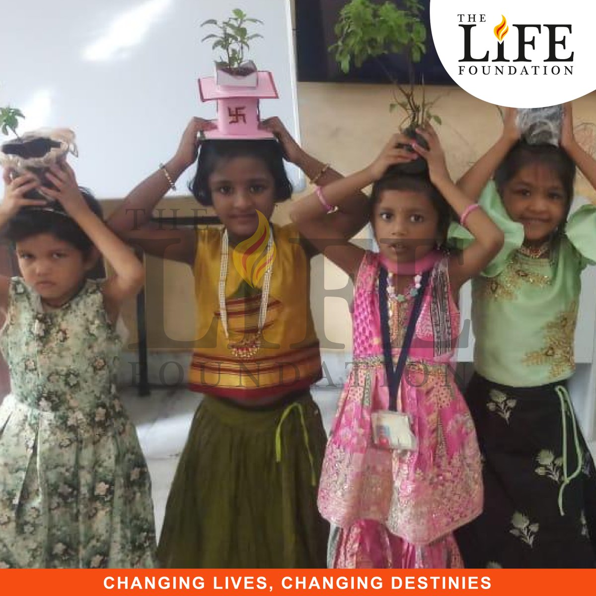 TLFNGO's tweet photo. Celebrating Ekadashi the joyful way ✨
On 6th July, our little ones at school celebrated Ekadashi with vibrant energy and heartwarming enthusiasm. Dressed in beautiful traditional attire and carrying tulsi pots with pride, they embraced the spirit of the festival with smiles. https://t.co/UKmi98yT5H