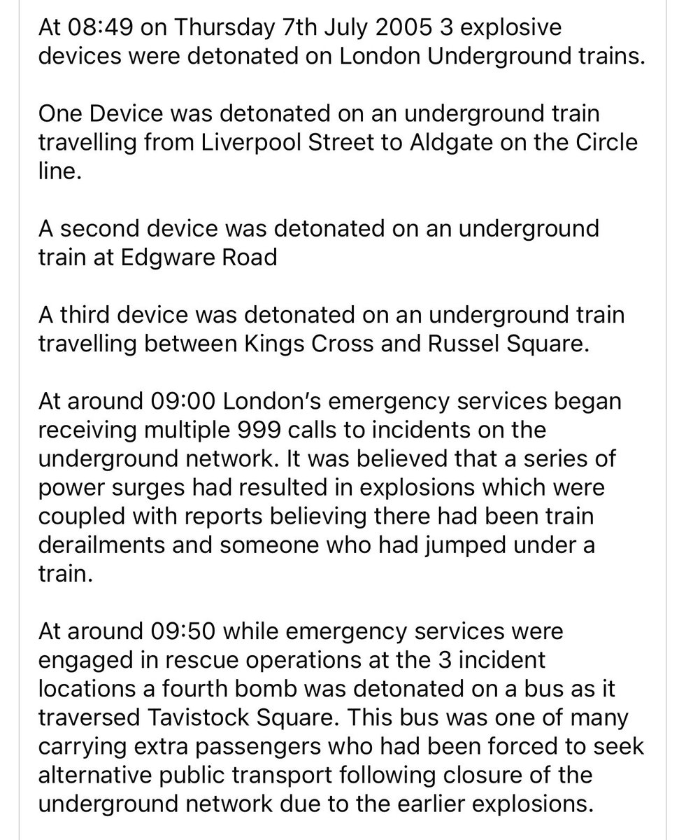 BrigadeMuseum's tweet photo. Today marks the 20th Anniversary of the 7/7 London bombings.
May the victims rest in peace.
#maytheyrestinpeace #london #bombings #londonunderground #liverpoolstreet #aldgate #kingscross #edgwareroad #russelsquare #tavistocksquare #emergencyservices #firebrigademuseum https://t.co/HGogSHclq7