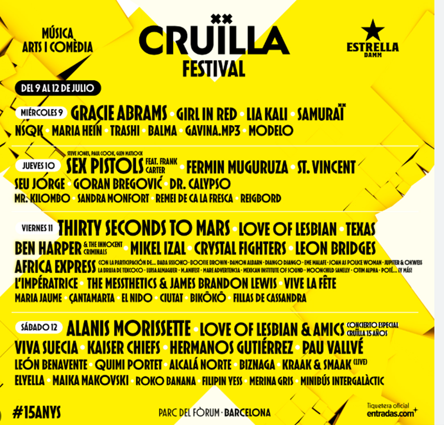 TMB (@tmb_barcelona) on Twitter photo 🎸🎤🎶 Del 9 al 12 de juliol se celebra el Festival <a href="/cruillabcn/">FESTIVAL CRUÏLLA</a> al Parc del Fòrum de Barcelona.
🚇👉Recomanem anar-hi amb #metrobcn, estació El Maresme | Fòrum, que es dota amb més personal; la línia 4 es reforça amb més trens.
➕ℹ️ow.ly/NPBP50WlrHV 🎸🎤🎶 Del 9 al 12 de juliol se celebra el Festival <a href="/cruillabcn/">FESTIVAL CRUÏLLA</a> al Parc del Fòrum de Barcelona.
🚇👉Recomanem anar-hi amb #metrobcn, estació El Maresme | Fòrum, que es dota amb més personal; la línia 4 es reforça amb més trens.
➕ℹ️ow.ly/NPBP50WlrHV