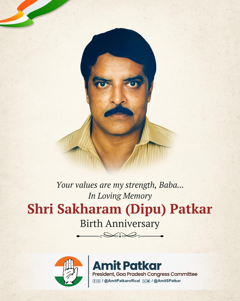 amitspatkar's tweet image. Miss you every day, Baba. 

On your birth anniversary, I carry forward not just your name, but your values of honesty, courage, and service to people. Your blessings guide every step I take.