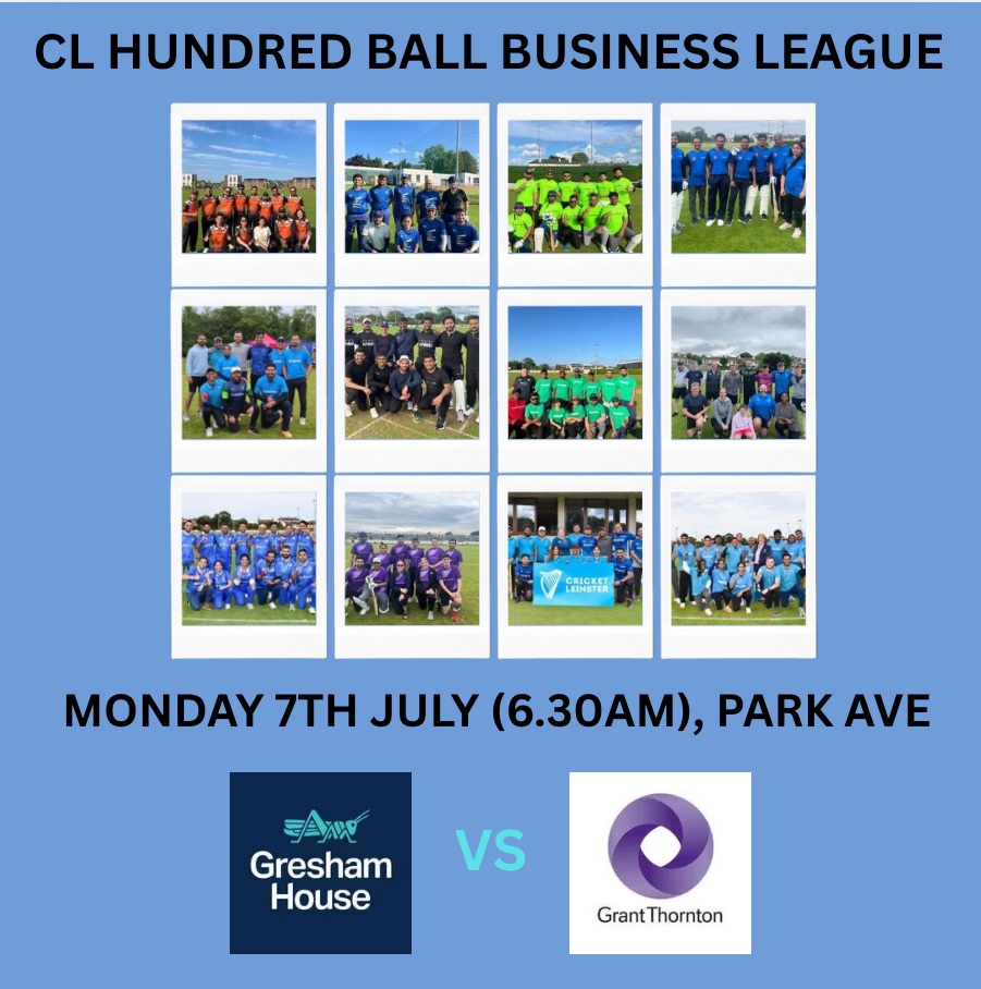 Cricket Leinster (@cricketleinster) on Twitter photo 💯HBBL AT PARK AVENUE💯
<a href="/GreshamHouse_IE/">Gresham House Ireland</a> versus <a href="/GrantThorntonIE/">Grant Thornton Ire</a> (Monday 7th, 6.30pm)🏏 💯HBBL AT PARK AVENUE💯
<a href="/GreshamHouse_IE/">Gresham House Ireland</a> versus <a href="/GrantThorntonIE/">Grant Thornton Ire</a> (Monday 7th, 6.30pm)🏏