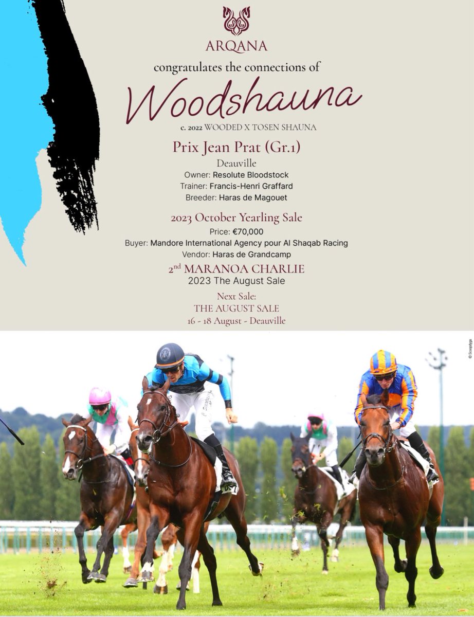 Woodshauna won the Prix Jean Prat, Gr.1 

<a href="/InfoArqana/">ARQANA</a> congratulates the connections. 

Sold at the 2023 October Yearling Sale
